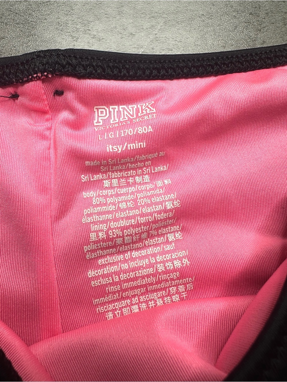 Victoria’s Secret PINK Black Bikini Set Size Medium - Picture 2 of 5